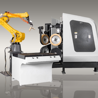 1.5KW 스텝 모터로 놋쇠로 만든 꼭지를 열심히 준비하는 CNC 로봇 버핑 기계